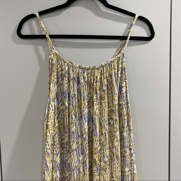 Final Touch Maxi Shift Dress Rayon Blue Orange Multi Medium - Picture 2 of 8